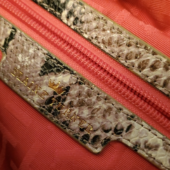 Elaine TURNER,New Snakeskin Patterned Women's Bag,large With Side Pockets - Picture 5 of 6